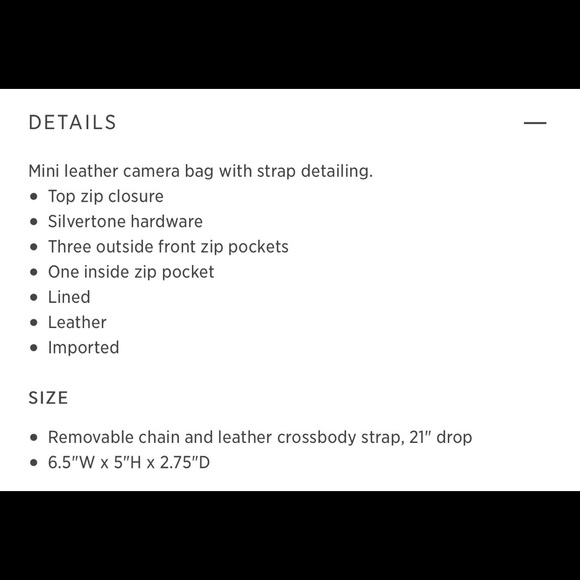 Rebecca Minkoff Camera Mini Moto Camera Black Leather Bag. - Picture 5 of 5